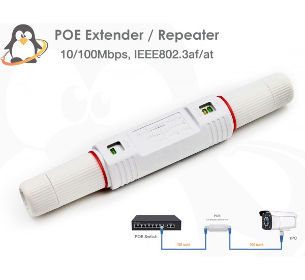 POE Extender / Repeater ตัวขยาย POE ระยะ 100 เมตร (กันน้ำ)
